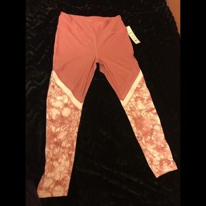 VOGO Pink leggings with pink tie dye print.
